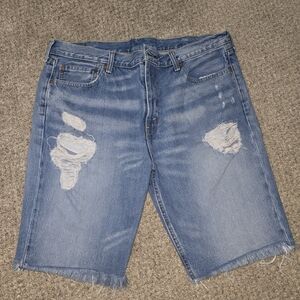 Men's Levi's Distressed Blue Denim Shorts Size 40